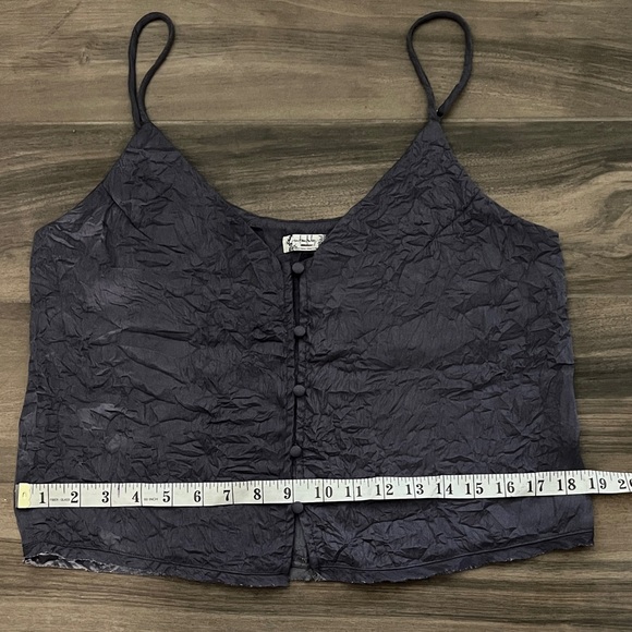 Free People Intimately Shine Time Cami SMALL NWOT Charcoal - Picture 8 of 16